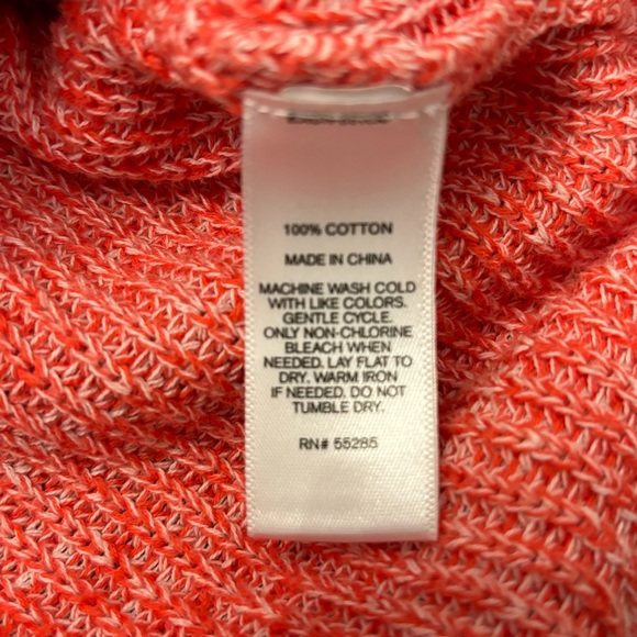 Express - Coral Oversized V-Nek Dolman Sleeve Cotton Sweater – Small - Picture 10 of 10
